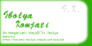 ibolya komjati business card